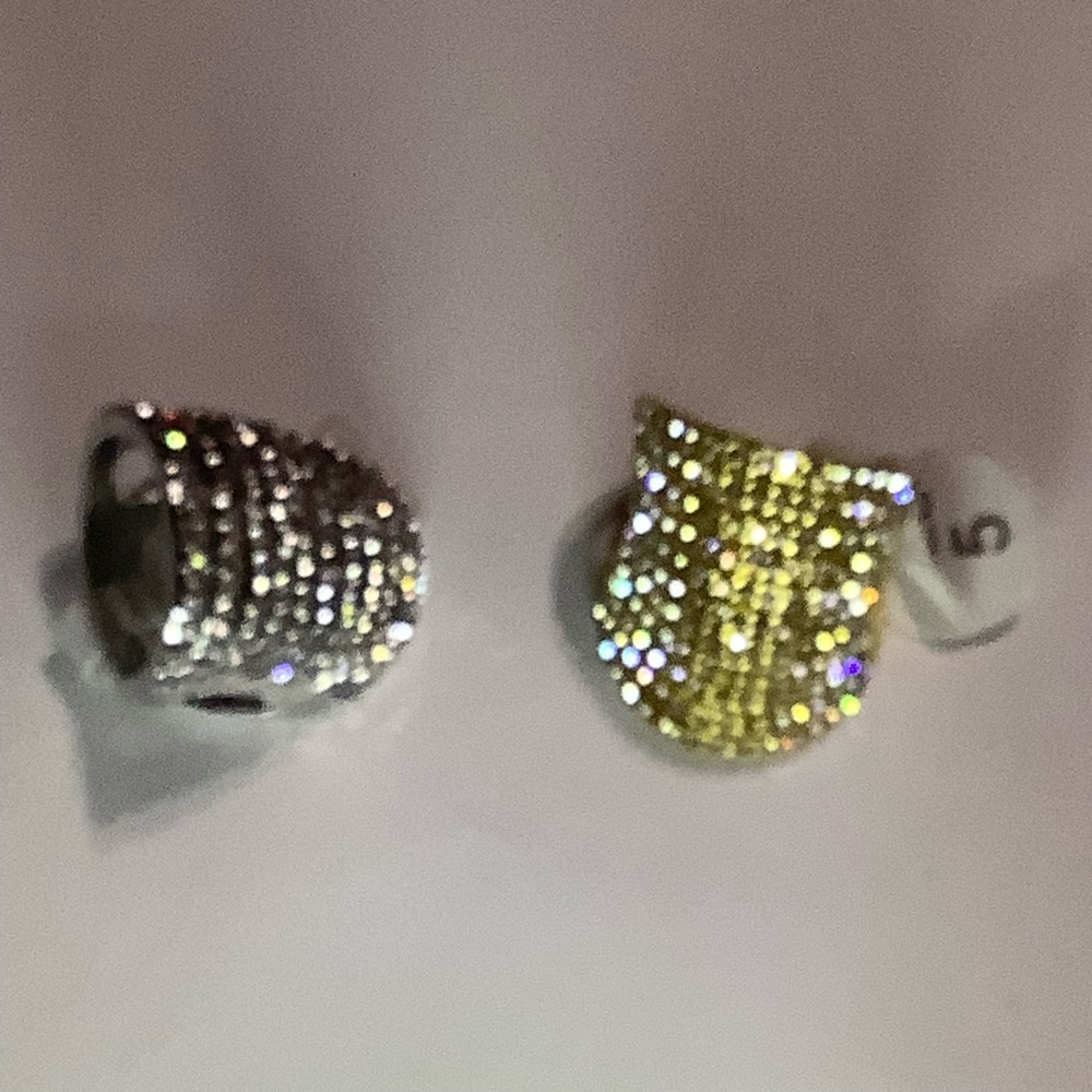 Layered Styled Silver or Gold Rhinestones Crystal Rings - Picture 3 of 16